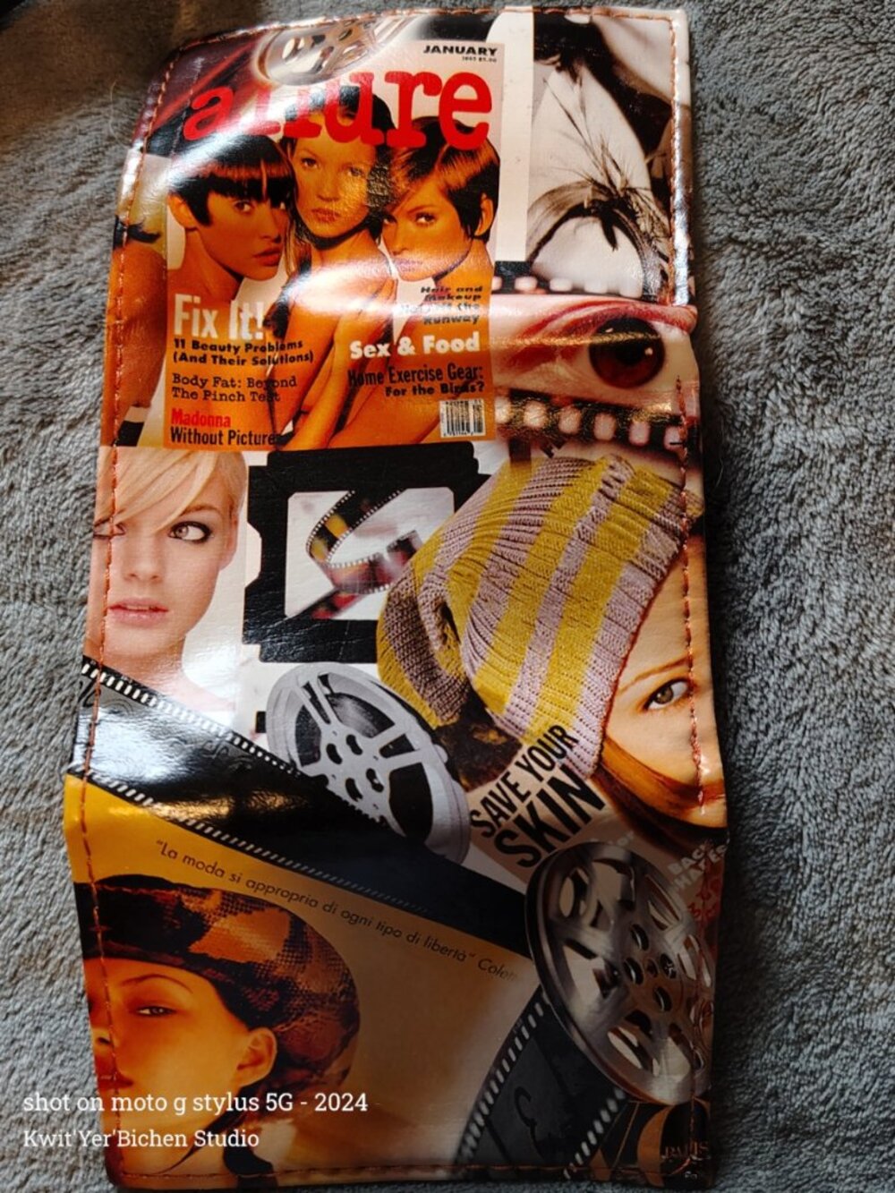 Retro allure Magazine Collage TRIFOLD Wallet